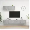 vidaXL Meubles TV 3 pcs Gris béton Aggloméré