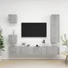 vidaXL Ensemble de meuble TV 5 pcs Gris béton Aggloméré