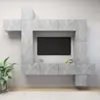 Ensemble de Meuble TV 9 pcs Suspendu Mural Ensemble d'Armoires Stéréo Salon Salle de Séjour Maison Intérieur Gris Béton Aggloméré