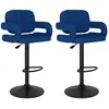 VIDAXL Tabourets de bar lot de 2 bleu tissu