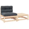 vidaXL Salon de jardin 2 pcs avec coussins Bois de pin massif