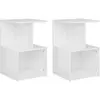 vidaXL Tables de chevet 2 pcs Blanc brillant 35x35x55 cm Aggloméré
