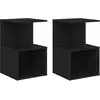 vidaXL Vidaxl Tables De Chevet 2 Pcs Noir 35x35x55 Cm Bois D'ingénierie