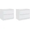 vidaXL Tables de chevet 2 pcs Blanc 50x39x43,5 cm Aggloméré