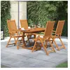 vidaXL Ensemble à manger de jardin 5 pcs Bois d'acacia massif