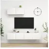 vidaXL Vidaxl Meubles Tv 3 Pcs Blanc Bois D'ingénierie