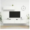 vidaXL Meubles TV 3 pcs Blanc Aggloméré