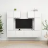 vidaXL Ensemble de meuble TV 6 pcs Blanc Aggloméré