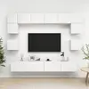vidaXL Ensemble de meuble TV 8 pcs Blanc Aggloméré