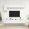 vidaXL Vidaxl Ensemble De Meubles Tv 5 Pcs Blanc Bois D'ingénierie