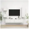 vidaXL Vidaxl Ensemble De Meubles Tv 5 Pcs Blanc Bois D'ingénierie