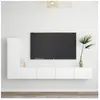 vidaXL Vidaxl Ensemble De Meubles Tv 3 Pcs Blanc Bois D'ingénierie