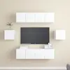 vidaXL Vidaxl Ensemble De Meubles Tv 6 Pcs Blanc Bois D'ingénierie