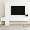 vidaXL Vidaxl Ensemble De Meubles Tv 5 Pcs Blanc Bois D'ingénierie