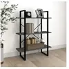 vidaXL Bibliothèque à 3 niveaux Gris 80x30x105 cm Bois de pin massif