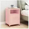 vidaXL Table de chevet Rose 35x35x51 cm Acier