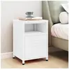 vidaXL Table de chevet Blanc 35x35x51 cm Acier
