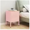 vidaXL Table de chevet Rose 35x35x51 cm Acier