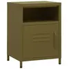 vidaXL Table de chevet Vert olive 35x35x51 cm Acier