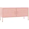 vidaXL Meuble TV Rose 105x35x50 cm Acier