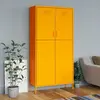vidaXL Garde-robe Jaune moutarde 90x50x180 cm Acier