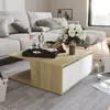 vidaXL Table basse Blanc et chêne sonoma 80x80x31 cm Aggloméré