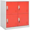 vidaXL Armoire à casiers Gris clair et rouge 90x45x92,5 cm Acier