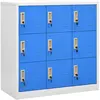 vidaXL Armoire à casiers Gris clair et bleu 90x45x92,5 cm Acier