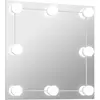 vidaXL Miroir mural avec lampes LED Carré Verre