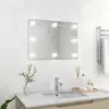 vidaXL Miroir mural sans cadre avec lampes LED Rectangulaire Verre