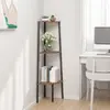 vidaXL Étagère d'angle 3 niveaux Marron foncé et noir 45,5x31,5x120 cm