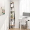 vidaXL Étagère d'angle 5 niveaux Marron clair et noir 45,5x31,5x180 cm