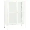 vidaXL Buffet Blanc 75x35x105 cm Acier et verre
