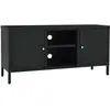 vidaXL Meuble TV Noir 105x35x52 cm Acier et verre