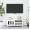 vidaXL Meuble TV Blanc 90x30x44 cm Acier et verre