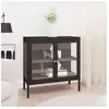 vidaXL Buffet Noir 70x35x70 cm Acier et verre