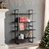 vidaXL Boekenkast met 4 schappen 100x30x140 cm spaanplaat grijs806479