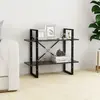 vidaXL Bibliothèque à 2 niveaux Gris 80x30x70 cm Aggloméré