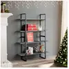 vidaXL Bibliothèque à 4 niveaux Gris 100x30x140 cm Bois de pin massif