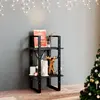 vidaXL Bibliothèque à 2 niveaux Noir 40x30x70 cm Bois de pin massif