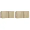 vidaXL Meubles TV suspendus 2 pcs Chêne sonoma 60x30x30 cm