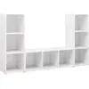 vidaXL Meubles TV 3 pcs Blanc 107x35x37 cm Bois d'ingénierie