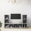 vidaXL Vidaxl Meubles Tv 3 Pcs Gris Béton 107x35x37 Cm Aggloméré