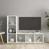 vidaXL Meubles TV 2 pcs Blanc 107x35x37 cm Bois d'ingénierie