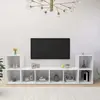 vidaXL Meubles TV 4 pcs Blanc 72x35x36,5 cm Aggloméré