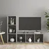 vidaXL Vidaxl Meubles Tv 2 Pcs Gris Béton 107x35x37 Cm Aggloméré