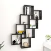 vidaXL Étagère murale cube Noir 90x15x119 cm Bois d’ingénierie 807179
