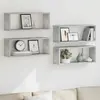 vidaXL Étagères cube murales 4 pcs Gris béton 60x15x23 cm Aggloméré