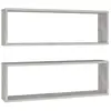 VIDAXL Wandschappen kubus 2 st 80x15x26,5 cm bewerkt hout betongrijs807118