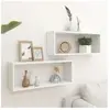 vidaXL Étagères murales cube 2 pcs Blanc 60x15x23 cm Bois d’ingénierie